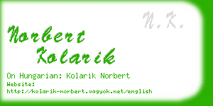 norbert kolarik business card